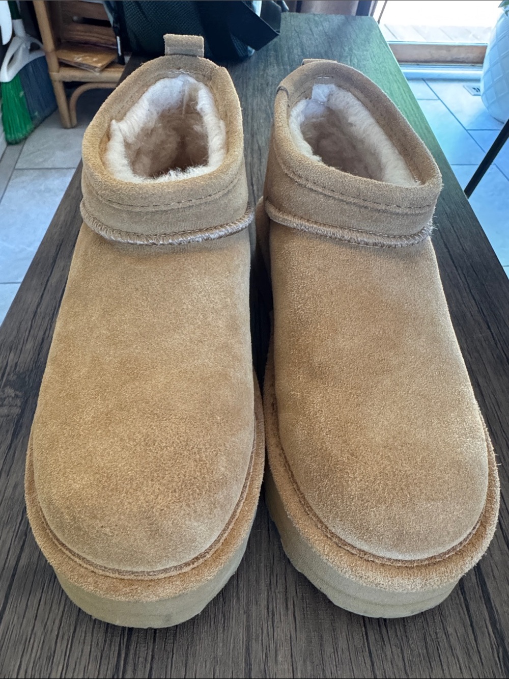 BearPaw Women's Suede Platform mini boot - Camel Tan - Picture 3 of 5